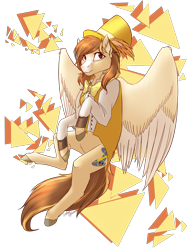 Size: 1440x1861 | Tagged: safe, artist:sinderynaralex, imported from derpibooru, oc, oc only, pegasus, pony, bowtie, clothes, feather, female, hat, large wings, mare, pegasus oc, shirt, solo, top hat, wings