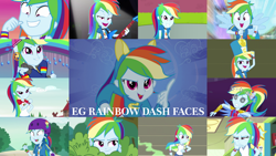 Size: 1280x721 | Tagged: safe, edit, edited screencap, editor:quoterific, imported from derpibooru, screencap, rainbow dash, dance magic, eqg summertime shorts, equestria girls, equestria girls (movie), equestria girls series, friendship games, legend of everfree, pinkie spy (short), rainbow rocks, run to break free, sic skateboard, sock it to me, sock it to me: bulk biceps, subs rock, super squad goals, wake up!, spoiler:eqg series (season 2), spoiler:eqg specials, anti-heroine, awesome as i want to be, bass guitar, blue skin, blushing, camp everfree outfits, chs rally song, close-up, clothes, confident, crystal guardian, cute, cutie mark, cutie mark on clothes, dance magic (song), dashabetes, embarrassed, faic, female, geode of super speed, grin, hallway, helmet, helping twilight win the crown, hoodie, jewelry, lockers, magical geodes, multicolored hair, musical instrument, necklace, nervous, nervous grin, not a fart, open mouth, pink eyes, ponied up, rainbow dash is best facemaker, rainbow hair, rapper dash, shirt, shrunken pupils, smiling, smug, smugdash, solo, spread wings, t-shirt, thinking, tomboy, visible stench, visor cap, wake up!: rainbow dash, wall of tags, wings