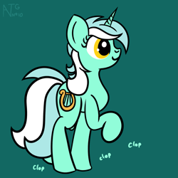 Size: 1999x1999 | Tagged: safe, artist:dafiltafish, imported from derpibooru, lyra heartstrings, pony, unicorn, atg 2021, clop, clop (hoofsteps), newbie artist training grounds, simple background, solo