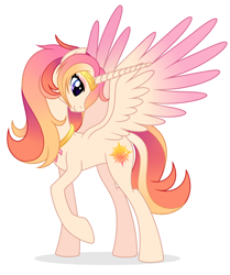 Size: 2680x3199 | Tagged: safe, artist:rioshi, artist:starshade, imported from derpibooru, oc, oc only, oc:bright dawn, alicorn, pony, base used, female, high res, mare, simple background, solo, white background
