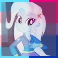 Size: 200x200 | Tagged: safe, imported from derpibooru, trixie, equestria girls, rainbow rocks, bisexual, bisexual pride flag, icon, pride, pride flag, solo, transgender, transgender pride flag