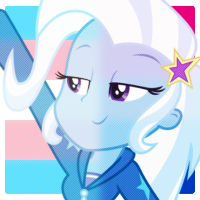 Size: 200x200 | Tagged: safe, imported from derpibooru, trixie, equestria girls, equestria girls series, forgotten friendship, bisexual, bisexual pride flag, icon, pride, pride flag, solo, transgender, transgender pride flag