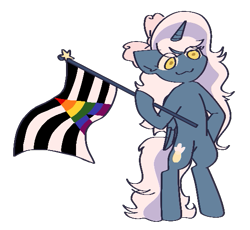 Size: 549x504 | Tagged: dead source, safe, artist:bstau-bunse, imported from derpibooru, oc, oc:fleurbelle, anthro, bipedal, bow, flag, graveyard of comments, hair bow, holding a flag, simple background, straight ally flag, transparent background, yellow eyes