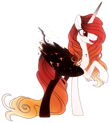 Size: 1541x1725 | Tagged: safe, artist:rerorir, imported from derpibooru, oc, oc only, oc:caldera, alicorn, pony, female, mare, simple background, smoke, solo, transparent background