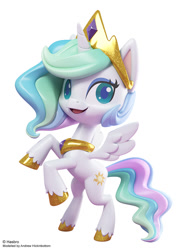 Size: 814x1100 | Tagged: safe, artist:andrew hickinbottom, artist:andyh_3d, imported from derpibooru, part of a set, princess celestia, alicorn, pony, my little pony: pony life, 3d, 3ds max, crown, g4.5, jewelry, official, pony life, rearing, regalia, simple background, solo, white background