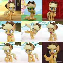 Size: 1099x1100 | Tagged: safe, artist:andrew hickinbottom, artist:andyh_3d, imported from derpibooru, part of a set, screencap, applejack, earth pony, pony, my little pony: stop motion short, applejack's hat, cowboy hat, cute, expressions, female, hat, solo