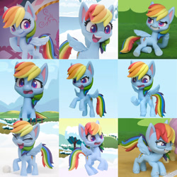 Size: 1099x1100 | Tagged: safe, artist:andrew hickinbottom, artist:andyh_3d, imported from derpibooru, part of a set, screencap, rainbow dash, pegasus, pony, my little pony: pony life, my little pony: stop motion short, cute, expressions, female, g4.5, mare, pony life, solo