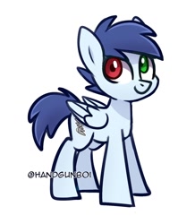 Size: 1141x1311 | Tagged: safe, artist:handgunboi, imported from derpibooru, oc, oc only, oc:slipstream, pegasus, pony, commission, cute, heterochromia, male, ocbetes, solo