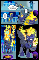 Size: 1920x2941 | Tagged: safe, artist:dormin-dim, artist:dormin-kanna, imported from derpibooru, oc, oc:blaze (shadowbolt), oc:whirlwind flux, pegasus, pony, angry, armor, comic, high res, male, night guard, pegasus oc, stallion, wings