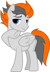 Size: 1688x2433 | Tagged: safe, artist:sirrainium, imported from derpibooru, oc, oc only, oc:sukko, pegasus, pony, base used, dreamworks face, high res, hoof on chin, lidded eyes, looking at you, male, pegasus oc, simple background, smiling, smiling at you, smirk, solo, stallion, transparent background, underhoof, vector, wings