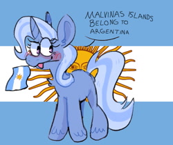 Size: 897x755 | Tagged: safe, edit, editor:anonymous, trixie, pony, unicorn, /mlp/, argentina, argentina is white, great and powerful, image, needs more jpeg, pride, unofficial edits thread