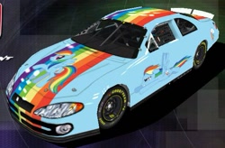 Size: 565x371 | Tagged: safe, artist:framwinkle, imported from derpibooru, rainbow dash, dodge (car), first post, nascar