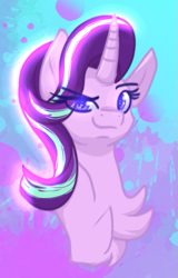 Size: 375x586 | Tagged: safe, artist:janeblood969, imported from derpibooru, starlight glimmer, pony, unicorn, eye clipping through hair, eyebrows, eyebrows visible through hair, female, looking at you, mare, smiling, smiling at you, smirk