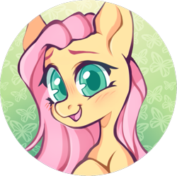 Size: 813x811 | Tagged: safe, artist:occultusion, edit, editor:anonymous, editor:edits of hate, imported from twibooru, fluttershy, pegasus, pony, /mlp/, bust, circle, icon, image, looking at you, png, simple background, solo, transparent background, unofficial edits thread