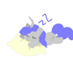 Size: 828x828 | Tagged: safe, artist:srdss, oc, oc:contard, pony, art pack:chinese commission artwork expo, pillow, simple background, sleeping, vestigial horn