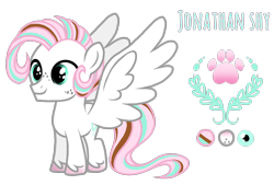 Size: 1596x1080 | Tagged: safe, artist:jvartes6112, imported from derpibooru, oc, oc only, oc:jonathan shy, pegasus, pony, colt, freckles, large wings, male, offspring, parent:fluttershy, parent:oc:jv6112, parents:canon x oc, paw prints, pegasus oc, simple background, smiling, solo, transparent background, unshorn fetlocks, wings