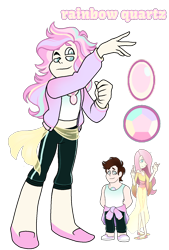 Size: 1080x1596 | Tagged: safe, artist:jvartes6112, imported from derpibooru, fluttershy, oc, oc:jv6112, human, ambiguous gender, clothes, crossover, female, fusion, gem fusion, humanized, male, simple background, smiling, species swap, steven universe, transparent background