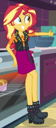 Size: 198x446 | Tagged: safe, imported from derpibooru, screencap, sunset shimmer, equestria girls, equestria girls series, holidays unwrapped, spoiler:eqg series (season 2), cropped, saving pinkie's pie, solo, thumbs up