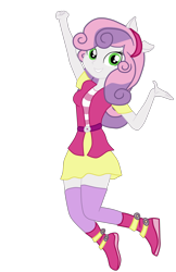 Size: 1754x2711 | Tagged: safe, artist:gmaplay, imported from derpibooru, sweetie belle, equestria girls, growing up is hard to do, cat ears, clothes, female, grin, high res, jumping, looking at you, older, older sweetie belle, simple background, smiling, smiling at you, solo, teeth, transparent background, vector