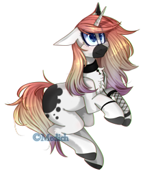 Size: 1999x2361 | Tagged: safe, artist:mediasmile666, imported from derpibooru, oc, oc only, pony, unicorn, choker, colored hooves, colored muzzle, female, floppy ears, mare, simple background, solo, transparent background
