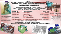 Size: 3840x2160 | Tagged: safe, artist:venseyness, imported from derpibooru, oc, anthro, pony, advertisement, commission, commission info, high res