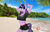 Size: 1500x947 | Tagged: safe, alternate version, artist:twilyshimmer, imported from derpibooru, twilight sparkle, anthro, alternate hairstyle, island, multiple variants, ocean, patreon, patreon logo, sexy, solo, tropical