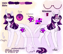 Size: 900x775 | Tagged: safe, artist:malinraf1615, imported from derpibooru, oc, oc only, oc:mary, pony, unicorn, female, glasses, mare, reference sheet, simple background, solo, transparent background