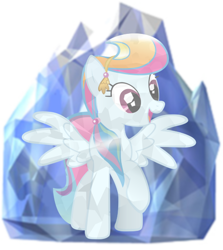 Size: 500x561 | Tagged: safe, imported from derpibooru, rainbow dash, crystal pony, pegasus, pony, crystal, crystallized, crystallized pony, female, frozen, mare, solo