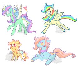 Size: 900x765 | Tagged: safe, artist:lavvythejackalope, imported from derpibooru, oc, oc only, pony, colored hooves, colt, female, heart, magical lesbian spawn, male, mare, multicolored hair, offspring, parent:fluttershy, parent:rainbow dash, parents:flutterdash, rainbow hair, raised hoof, simple background, smiling, stallion, transparent background, two toned wings, wings