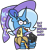 Size: 1641x1728 | Tagged: safe, artist:threetwotwo32232, imported from derpibooru, trixie, pony, unicorn, banana, female, food, gun, handgun, implied anon, implied coprophagia, mare, pistol, poop, pure unfiltered evil, simple background, solo, talking to viewer, transparent background, weapon