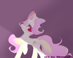 Size: 1989x1600 | Tagged: safe, artist:memengla, imported from derpibooru, oc, oc:memengla, pony, unicorn, bow, hair bow, raised hoof, red eyes, solo