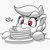 Size: 3000x3000 | Tagged: safe, artist:pabbley, imported from derpibooru, rainbow dash, pegasus, pony, /mlp/, /mlp/ con, blueberry, cute, dashabetes, ear fluff, female, floating heart, food, heart, herbivore, high res, mare, monochrome, neo noir, nom, pancakes, partial color, plate, requested art, solo, wrong eye color