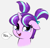 Size: 1378x1328 | Tagged: artist needed, source needed, safe, artist:heretichesh, imported from derpibooru, starlight glimmer, pony, unicorn, bust, cute, dialogue, eye clipping through hair, female, filly, filly starlight glimmer, glimmerbetes, no, open mouth, open smile, pigtails, portrait, reaction image, simple background, smiling, solo, white background, younger