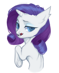 Size: 1416x1764 | Tagged: safe, artist:sannoe, imported from derpibooru, rarity, pony, vampire, vampony, simple background, solo, white background