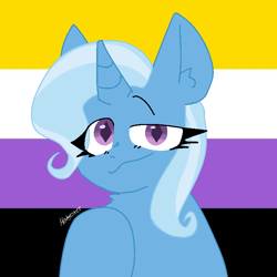 Size: 750x750 | Tagged: safe, artist:sketchy-pfps, imported from derpibooru, trixie, pony, unicorn, nonbinary, nonbinary pride flag, pride, pride flag, pride month, solo