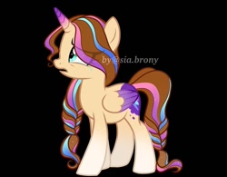 Size: 781x610 | Tagged: safe, alternate version, artist:sia.brony, imported from derpibooru, oc, oc only, alicorn, pony, unicorn, alicorn oc, background removed, black background, braid, crying, eyelashes, female, horn, mare, open mouth, sad, simple background, solo, two toned wings, wings