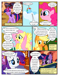 Size: 612x792 | Tagged: safe, artist:newbiespud, edit, edited screencap, imported from derpibooru, screencap, applejack, fluttershy, pinkie pie, rainbow dash, rarity, twilight sparkle, earth pony, pegasus, pony, unicorn, comic:friendship is dragons, look before you sleep, magical mystery cure, season 1, season 3, apple, apple tree, applejack's hat, book, carousel boutique, cloud, comic, cowboy hat, dialogue, eyelashes, eyes closed, female, flying, food, glowing horn, grin, hat, horn, magic, magic aura, on a cloud, open mouth, raised hoof, reading, screencap comic, sleeping, smiling, sweet apple acres, telekinesis, thinking, tree, unicorn twilight, wings