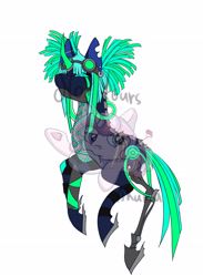 Size: 2122x2894 | Tagged: safe, artist:sugar lollipop, imported from derpibooru, oc, oc only, original species, unicorn, adoptable, auction, auction open, bionicle, bioshock, female, glasses, lego, neon, original character do not steal, roboticization, watermark