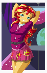 Size: 1353x2094 | Tagged: safe, artist:thebrokencog, imported from twibooru, sunset shimmer, equestria girls, image, png, solo