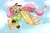 Size: 3000x2000 | Tagged: safe, artist:artwing5, imported from derpibooru, fluttershy, pegasus, pony, antonymph, clothes, ear piercing, earring, eyeshadow, fluttgirshy, flying, glitter, headphones, high res, hoodie, jewelry, makeup, one eye closed, piercing, socks, wink