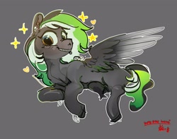 Size: 3476x2742 | Tagged: safe, artist:alumx, imported from derpibooru, oc, oc only, oc:graphite sketch, pegasus, pony, gray background, high res, simple background, solo, sparkles