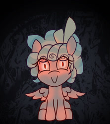 Size: 1280x1440 | Tagged: safe, artist:zeronixma, imported from derpibooru, cozy glow, pegasus, pony, atg 2021, eye clipping through hair, female, filly, looking at you, newbie artist training grounds, red eyes, smiling, smiling at you, solo, solo female