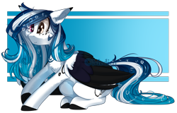 Size: 2517x1607 | Tagged: safe, artist:mediasmile666, imported from derpibooru, oc, oc only, oc:marie pixel, pegasus, pony, abstract background, bubble, coat markings, colored hooves, colored wings, commission, crying, cutie mark, ethereal mane, female, floppy ears, heterochromia, mare, sitting, smiling, solo, speedpaint available, starry mane, wavy mouth, wings