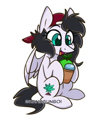 Size: 1245x1500 | Tagged: safe, artist:handgunboi, imported from derpibooru, oc, oc only, oc:sugar leaves, pegasus, pony, among us, cute, hat, solo