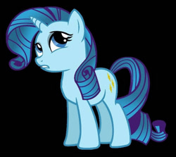 Size: 649x579 | Tagged: safe, artist:pika-robo, imported from derpibooru, rarity, oc, oc only, oc:bluebell, pony, unicorn, fighting is magic, adventures in ponyville, black background, blu-rarity, female, horn, looking up, mare, not rarity, palette swap, recolor, simple background, solo, unicorn oc, vector