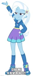 Size: 500x1135 | Tagged: safe, imported from derpibooru, trixie, equestria girls, equestria girls series, forgotten friendship, hand on hip, text