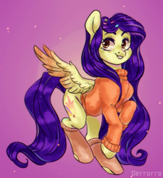 Size: 1056x1153 | Tagged: safe, artist:derrorro, imported from derpibooru, oc, oc only, pegasus, pony, clothes, gift art, socks, solo, sweater, turtleneck