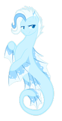 Size: 1762x3405 | Tagged: safe, artist:fuyusfox, imported from derpibooru, oc, oc only, hybrid, merpony, sea pony, seapony (g4), blue eyes, deviantart watermark, dorsal fin, fins, obtrusive watermark, simple background, smiling, solo, transparent background, watermark