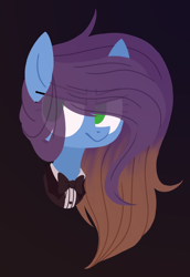 Size: 2030x2955 | Tagged: safe, artist:petruse4ka, imported from derpibooru, oc, oc only, earth pony, pony, bowtie, bust, clothes, earth pony oc, eye clipping through hair, eyelashes, female, high res, mare, smiling, solo