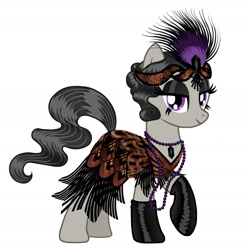 Size: 1938x1953 | Tagged: safe, artist:mylittlepastafarian, imported from derpibooru, octavia melody, earth pony, pony, 20s, alternate hairstyle, bedroom eyes, clothes, dress, evening gloves, eyelashes, female, flapper, gloves, jewelry, long gloves, mare, necklace, raised hoof, simple background, solo, white background